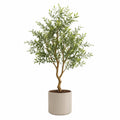 Arbre artificiel 180 cm feuillage vert en plastique pot en céramique décoratif intérieur