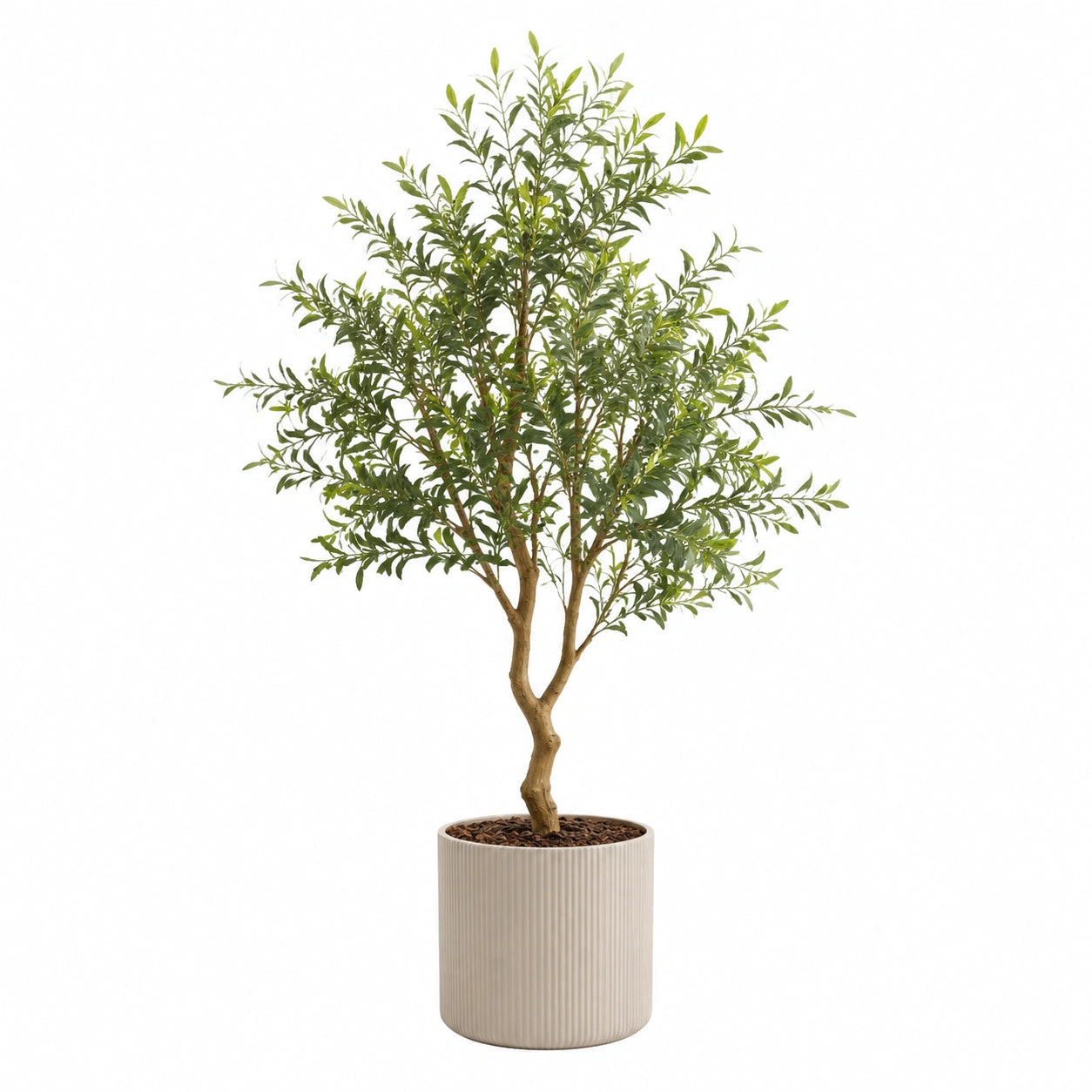 Arbre artificiel 180 cm feuillage vert en plastique pot en céramique décoratif intérieur