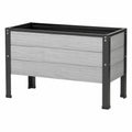 Jardinière surélevée 100 x 50 x 80 cm en métal gris et noir pour extérieur