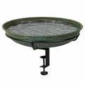 Bain d’oiseaux Ø 32 cm en céramique verte avec fixation à pince pour jardin