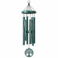 Carillon à vent en métal vert 85 cm - suspension décorative à tubes