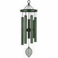 Carillon éolien 80 cm en métal vert - décoration suspendue à tubes