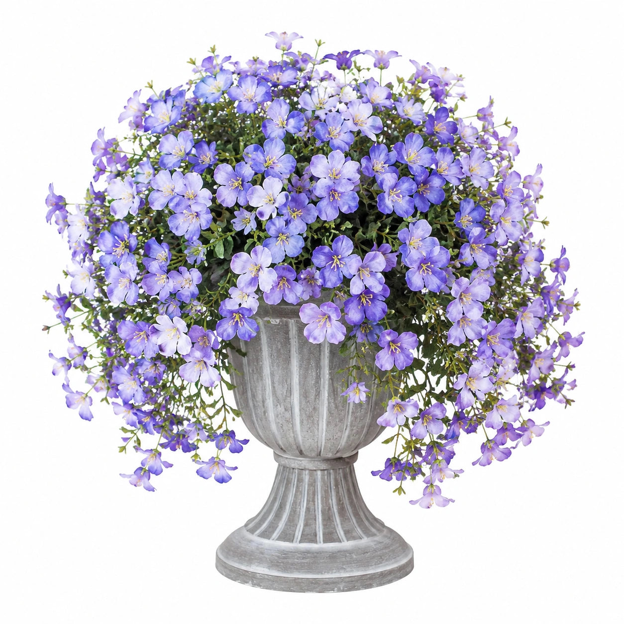 Plante artificielle fleurie en pot 65 cm violet vert style retombant décoratif