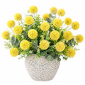 Plante artificielle en pot 65 cm fleurs jaunes feuillage vert vase en céramique décoratif