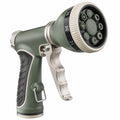 Pistolet d'arrosage 20 cm en plastique et métal vert olive à jet réglable