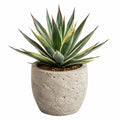 Plante artificielle agave 65 cm en plastique vert avec pot en ciment pour décoration intérieure